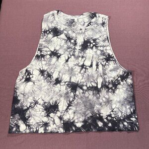 Black and White Tie Dye athletic top - (Soul) - Size S